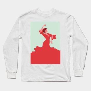 Beautiful Spanish flamenco dancer Long Sleeve T-Shirt